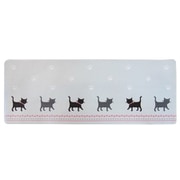拭いてお手入れする キッチンマット 約縦45cm×横120cm グレーキャット