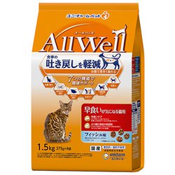 AllWell 早食いが気になる猫用 フィッシュ味 挽き小魚とささみフリーズドライパウダー入り 1.5kg