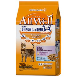 AllWell 成猫の腎臓の健康維持用 フィッシュ味 挽き小魚とささみフリーズドライパウダー入り 750g