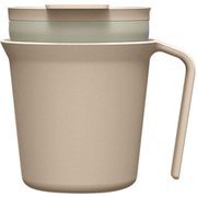 ステンレスタンブラー 190ml フタ付き ホルダー付き STOS コンビニカップ コップ ライトカーキ×ベージュ 45308