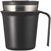 45309 [ステンレスタンブラー 190ml フタ付き ホルダー付き STOS コンビニカップ コップ シルバー×チャコールグレー]