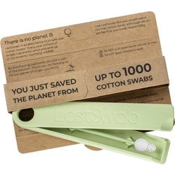 繰り返し使える綿棒 携帯用 お子様の耳かき用 サスティナブル デンマーク製 LastSwab BABY Turtle Green LO16161