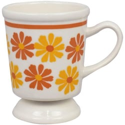 マグカップ 250ml ノスタルジー レトロフラワー 陶磁器 オレンジ 2141