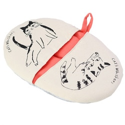 キッチンミトン 鍋つかみ 綿 布製 ネコ柄 CATS Whiskers ピンク 41565