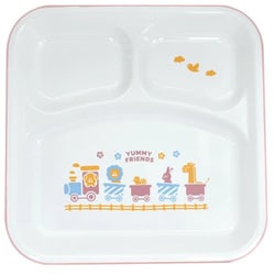 ランチプレート 23cm スクエア YUMMY FRIENDS ヤミーフレンズ プラスチック 日本製 ピンク 41655