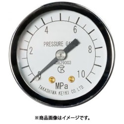 高島 小型圧力計（D枠埋込形・縁なし・中心ネジ・φ40）圧力レンジ0.0～0.4MPa R1/8 1741040