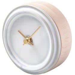 WZ-01 杉浦製陶 SUGY 2WAY TILE WOOD CLOCK 置き掛け時計 乳白釉