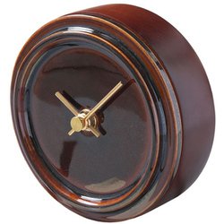 WZ-03 杉浦製陶 SUGY 2WAY TILE WOOD CLOCK 置き掛け時計 飴釉