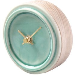 WP-13 杉浦製陶 SUGY 2WAY TILE WOOD CLOCK 置き掛け時計 ペールグリーン