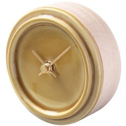 WP-14 杉浦製陶 SUGY 2WAY TILE WOOD CLOCK 置き掛け時計 ペールイエロー