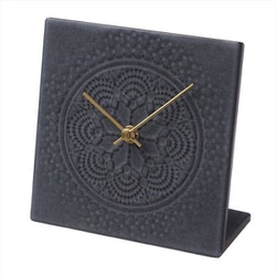 LTC-4 杉浦製陶 SUGY LACE TILE CLOCK 置時計 ブラック