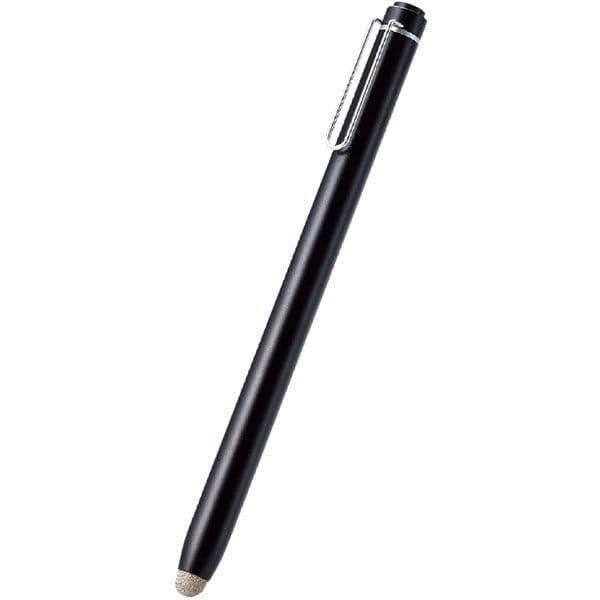 P-TPSSPABK [タッチペン 交換ペン先収納対応 導電繊維タイプ クリップ付 ペン先交換可 ブラック]