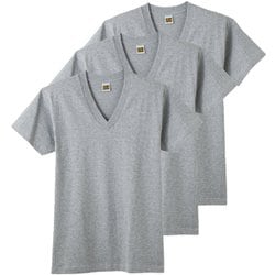 G.T.HAWKINS VネックTシャツ 3枚組 L グレーモク HK15153Y
