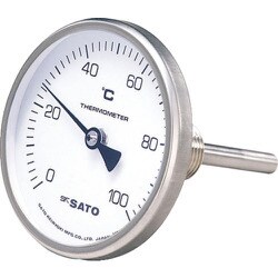 佐藤 バイメタル式温度計BM-T-75S-30～50℃100L（2110-12） BM-T-75S-2