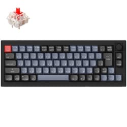 Keychron Q2 QMK カスタム・メカニカルキーボード ノブバージョン-JIS配列（テンキーレス）-組み立て済み/カーボンブラック/Gateron G Proスイッチ（ホットスワップ） 赤軸 Q2-M1-JIS