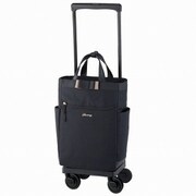 キャリーカート 4輪ストッパー付 撥水加工 折り畳みトートバッグセット 約19L 機内持ち込み可 ブラック D-574 ルバンド III(L21)