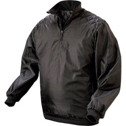 NO3150-BLK-M [喜多 ハーフジップ セミキルトヤッケ（刺し子付） ブラック M]