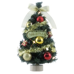 DT00757 [LEDデコレーションツリー ゴールド＆レッド 24cm]