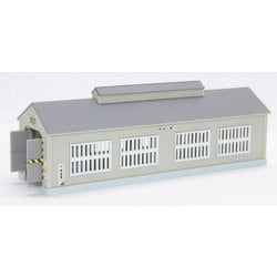 S070-1 Zスケール ストラクチャー 自動開閉扉付き単線機関庫 灰 [鉄道模型レイアウト用品]