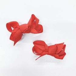 Q4319 minacute（ミナキュート） リボンピン 2個セット レッド