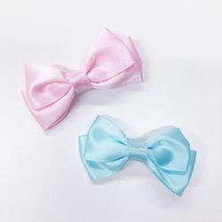 Q4746 minacute（ミナキュート） リボンピン 2個セット ピンク＆ブルー
