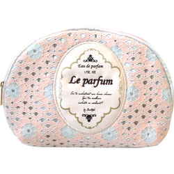 ポーチ ラウンドファスナー コスメポーチ Parfum Lace 化粧品 収納 ピンク D18-1470
