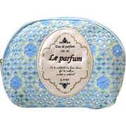 ポーチ ラウンドファスナー コスメポーチ Parfum Lace 化粧品 収納 ブルー D18-1473