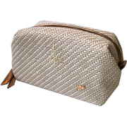 ポーチ Natural イニシャル スクエアポーチ 化粧品 収納 A(ピンクゴールド) D18-1484