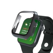 TR-AW2244-GLPC-CCBK [Apple Watch 44mm/SE/6/5/4 高透明 ガラス一体型PCケース ブラック]