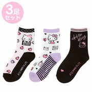 サンリオキャラクターズ キッズソックス 3足セット 16～18cm ハローキティ / ハート [キャラクターグッズ]