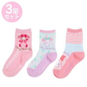 サンリオキャラクターズ キッズソックス 3足セット 16～18cm マイメロディ / 花 [キャラクターグッズ]