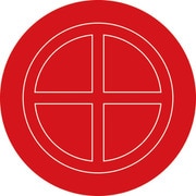 063102 [緑十字 破壊板（送水口割板） 102mmΦ アクリル（透明赤） 破壊板102φ]