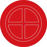 063103 [緑十字 破壊板（送水口割板） 103mmΦ アクリル（透明赤） 破壊板103φ]