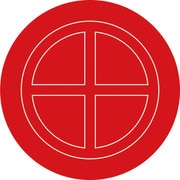 063104 [緑十字 破壊板（送水口割板） 104mmΦ アクリル（透明赤） 破壊板104φ]