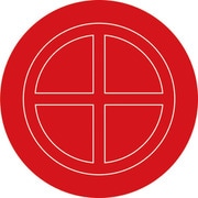 063106 [緑十字 破壊板（送水口割板） 106mmΦ アクリル（透明赤） 破壊板106φ]