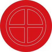 063110 [緑十字 破壊板（送水口割板） 110mmΦ アクリル（透明赤） 破壊板110φ]