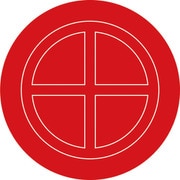 063120 [緑十字 破壊板（送水口割板） 120mmΦ アクリル（透明赤） 破壊板120φ]