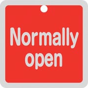 159101 [緑十字 バルブ開閉札 Normally open（赤） 特15-150A 50×50mm 両面表示 アルミ製]