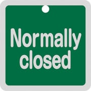 159102 [緑十字 バルブ開閉札 Normally closed（緑） 特15-150B 50×50mm 両面表示 アルミ製]