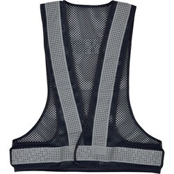 238271 [緑十字 メッシュ反射ベスト 反射幅50mmタイプ ネイビーメッシュ地/シルバー反射 軽涼メッシュベスト50-N（ネイビー/シルバー）]
