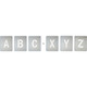 307019 [緑十字 吹付プレート（ステンシルプレート） A～Z アルファベット26枚セット FP-AZ（特大） シルバー プレートサイズ390×320mm 亜鉛鉄板製]