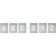 307019 [緑十字 吹付プレート（ステンシルプレート） A～Z アルファベット26枚セット FP-AZ（特大） シルバー プレートサイズ390×320mm 亜鉛鉄板製]