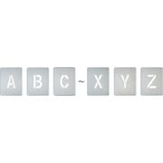 307020 [緑十字 吹付プレート（ステンシルプレート） A～Z アルファベット26枚セット FP-AZ（大） シルバー プレートサイズ320×250mm 亜鉛鉄板製]