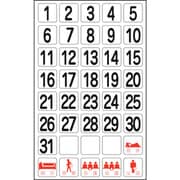 316012 [緑十字 日付マグネットセット（ホワイトボード用） 1～31他・40枚 MGW-30 27mm角]