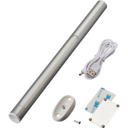 353044 [緑十字 LEDライト LED Magic Wand（マジックワンド） シルバー 22Φ×306mm 充電式]