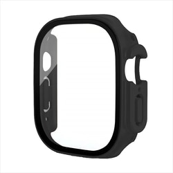 TCAWULGC-49BK [Apple Watch Ultra2/Ultra 49mm 耐衝撃ケース カバー ガラスフィルム 一体型 画面保護 全面保護 ブラック]