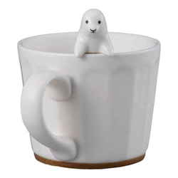 マグカップ 270ml WHITEZOO フィギュア付き コップ 磁器 アザラシ SAN3397-2