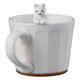 マグカップ 270ml WHITEZOO フィギュア付き コップ 磁器 ネコ SAN3397-3