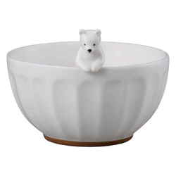 飯碗 茶碗 WHITEZOO フィギュア付き 皿 食器 磁器 シロクマ SAN3398-1