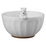 飯碗 茶碗 WHITEZOO フィギュア付き 皿 食器 磁器 シロクマ SAN3398-1